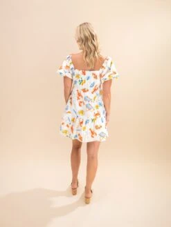 Resort Theme Printed Bubble Sleeve Dress | S-L -Women Clothing Shop 40391477373ce8122ebb778e582abf17