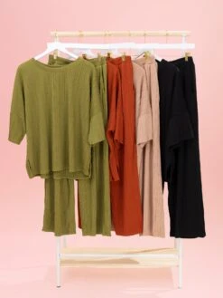 Ribbed Textured Long Pant By DD Design | S-3XL Pair W/ Sku86861 -Women Clothing Shop 41348c3d9d460c4611f354b02fa1d63b