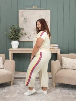 Multicolor Stripe Taped Straight Crop Pant | S-L Pair W/ Sku56219 -Women Clothing Shop 4225018037b9c583ef4d3b1f9f8d44b2