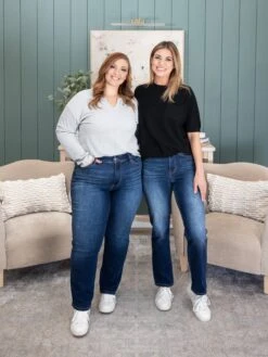 Judy Blue Vintage Wash Thermal Straight Jean | 0 - 24