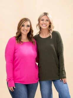 Zenana Viscose Sweater W/ Front Pockets | S/M - L/XL -Women Clothing Shop 42a17dafa34c771cbf7d2cdc163f5259