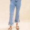 Saige Denim High Rise Cuffed Kick Flare Jeans | 1-3XL