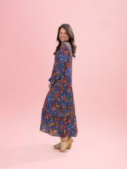 Floral Print V Neck Long Sleeve Flowy Maxi Dress | S-XL -Women Clothing Shop 440763e2f315252a54881a893b2e1ea1