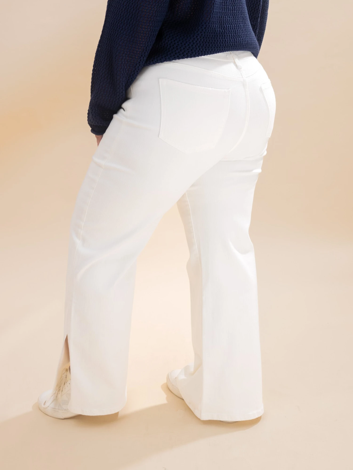 Waist Strap Detail Stretch Side Slit Wide Leg Jeans | S-XL 10 Waist Strap Detail Stretch Side Slit Wide Leg Jeans | S-XL - Image 10