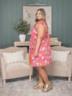 Floral Short Sleeve Mini Dress | S-3X -Women Clothing Shop 4507db49999e648bf30aaaab69e2f02d