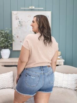 Judy Blue High Waist Vintage Wash Shorts With Fray Hem | S-3XL -Women Clothing Shop 452e304329862562fd3230facbe09149