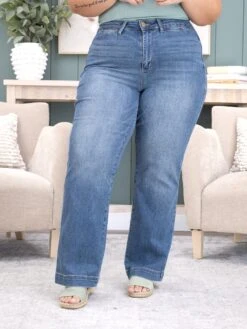 Judy Blue High Waist Contrast Thread Straight Jean | 0-20 -Women Clothing Shop 45c93fd33c6e9b12168d29c67e3587ad