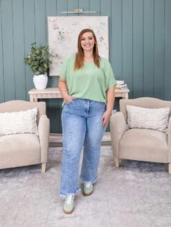 Risen High Rise Crop Flare Seam Detail Uneven Frey Hem Jean | 0-3X -Women Clothing Shop 470dc92ac6b3e0ba301a0c679d03b537