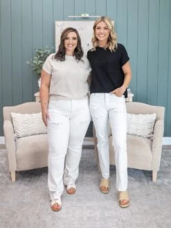 Mica Denim High Rise Slim Straight Leg Distressed Jeans | 0-15