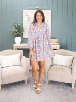 Abstract Print Long Sleeve Tied Neckline Dress | S-XL 11 Abstract Print Long Sleeve Tied Neckline Dress | S-XL -Women Clothing Shop 483a8cdcf497fea65b251e10084e1075