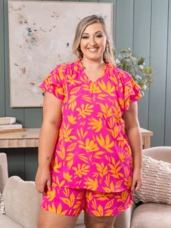 Lined Patterned Shorts | S - 3XL Set W/ Sku52255 -Women Clothing Shop 48694d01c91b7efa2b5453d0e05bdfc8