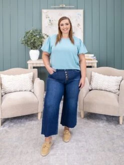 Risen High Rise Crop Wide Button Up Jean | 0-3X -Women Clothing Shop 48a456d09ef55cb8d3dff1e6afd59f6e