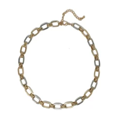 Gold & Silver Interlocking Chain Necklace |