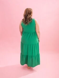 Ruffled Neckline Tiered Maxi Dress By DD Design | S - 3XL -Women Clothing Shop 48e94fc3b09304c98f40c74097b80f7c