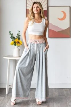 Washed Twofer Waistband Wide Leg Pants | S - XL Oli & Hali -Women Clothing Shop 48ecc40ee7153df0d83d464ccf7748c3