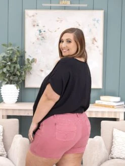 Judy Blue High Waist Garment Dyed & Back Pocket Embroidery Short| S-3XL -Women Clothing Shop 49179cb91fa1a85152f677f76ff142d5