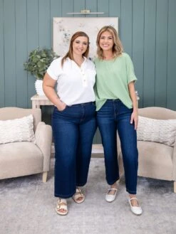 Risen High Rise Crop Wide Leg Jean | 0-3X