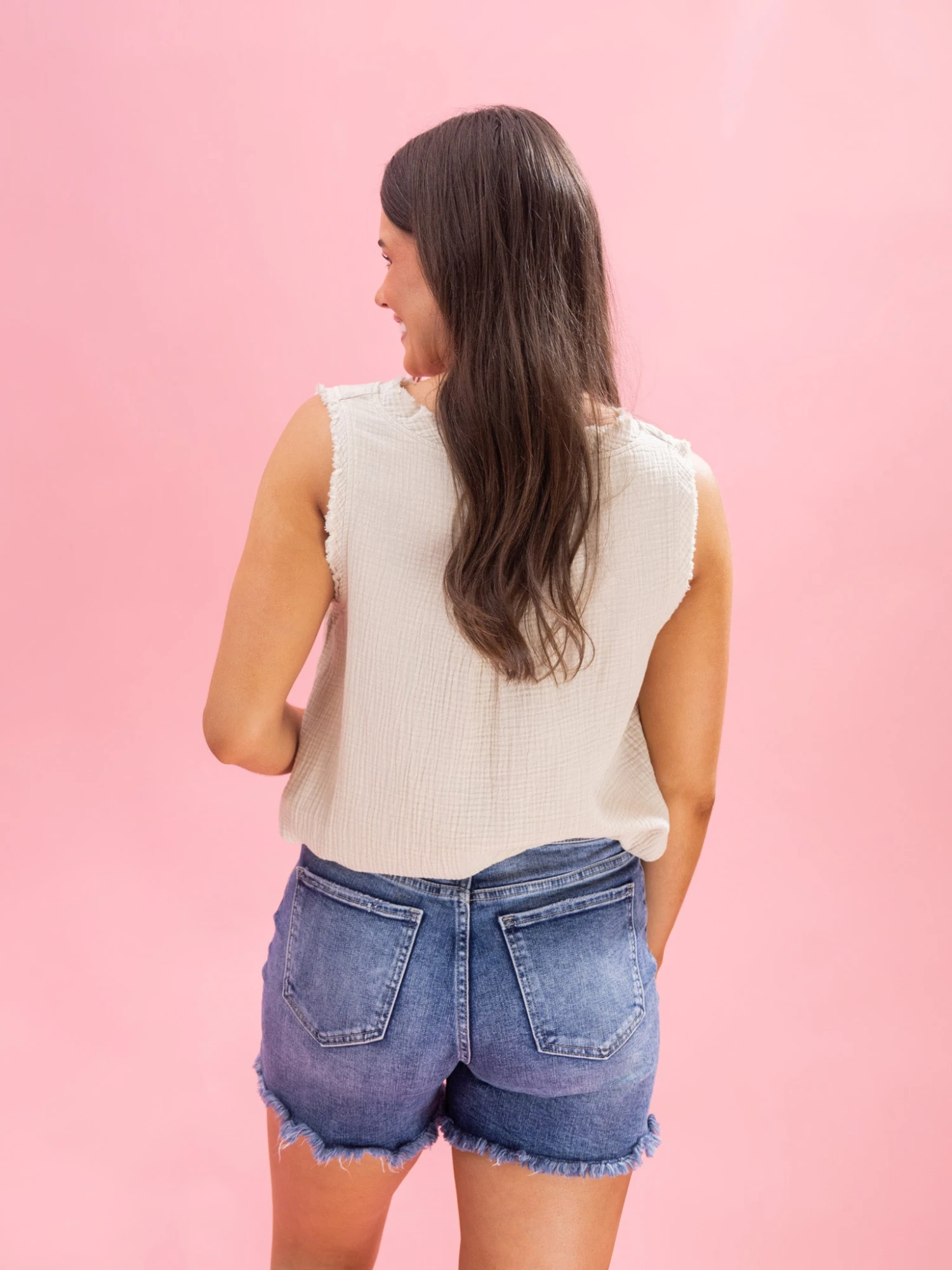 Diva Denim High Rise Expose Button Fray Hem Shorts | XS - 3X 7 Diva Denim High Rise Expose Button Fray Hem Shorts | XS - 3X - Image 7