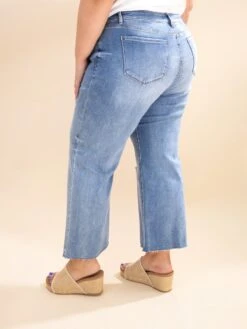 Mica Denim Mid Rise Wide Leg Tummy Control Jeans | 0-22W -Women Clothing Shop 4a35fd517fea5676c4e8c47007759e4d