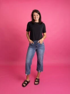 Judy Blue High Waist 5 Button Wide Leg Crop Jean W/ Distressing |0-24 -Women Clothing Shop 4bd874e481db71986dc8ea657c49a3e7