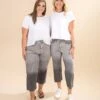 Judy Blue High Waist Vintage Grey Wash Crop Wide Leg Jeans | 0-24W
