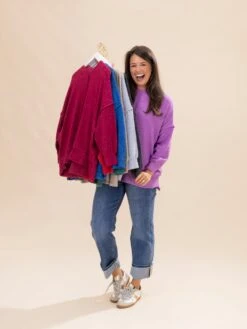 Zenana Luxe Hacci Oversized Exposed Seam Drop Shoulder Sweater | S/M - 3X -Women Clothing Shop 4dbff72731eca9941fba0334a32607f1