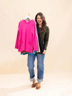 Zenana Viscose Sweater W/ Front Pockets | S/M - L/XL -Women Clothing Shop 4e2e9d7aa6021d43a1575370a7150d25