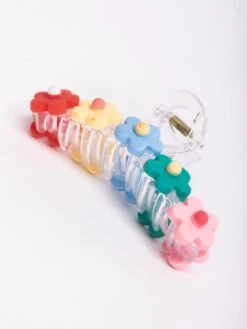 Multicolor Flower Claw Clip
