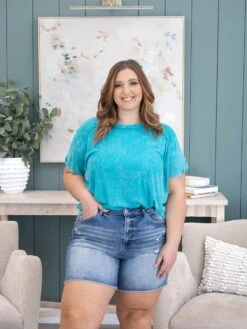 Mica Denim Super High Raw Hem Mid Length Shorts | S-3X -Women Clothing Shop 4e400a242c4dca3f6d79e893128a6da4