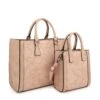 Floral Embossed 2-in-1 Totes Set Top's Handbags