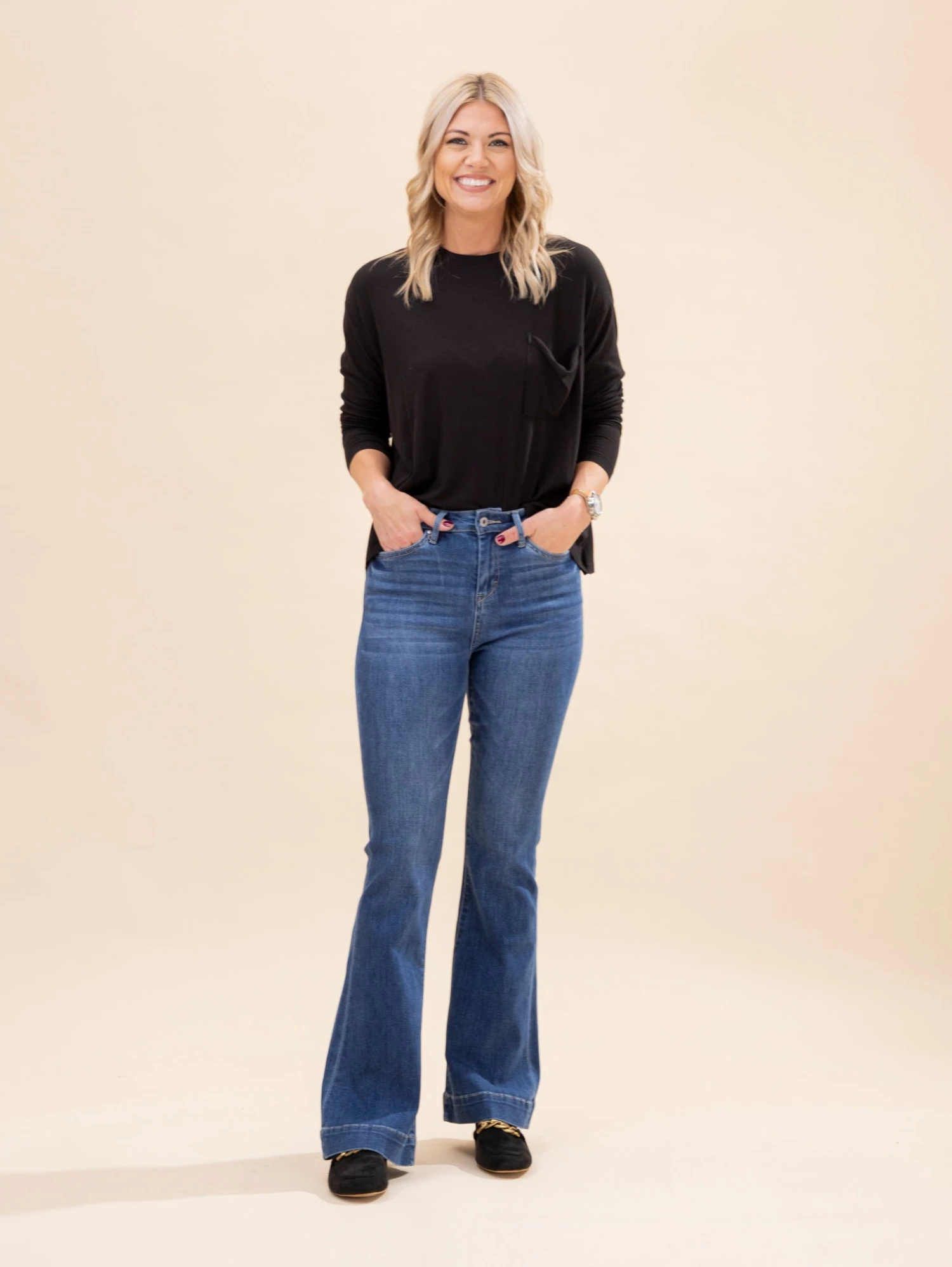 Mica Denim High Rise Flare Trouser Hem Jeans | 0-15 7 Mica Denim High Rise Flare Trouser Hem Jeans | 0-15 - Image 7