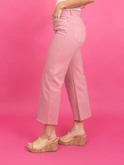 Mica 5 Button High Rise Wide Leg Jeans- Pink | 0-15 -Women Clothing Shop 4ebedc003d8311c7c50e7e303e7a8a65