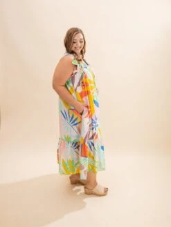 Tropical Printed Sleeveless Dress | S-3XL -Women Clothing Shop 4f474f659ec3cad06eb6818d13344850