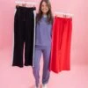 Luxe Scuba Color Block Wide Leg Pants DD Design | S-3XL