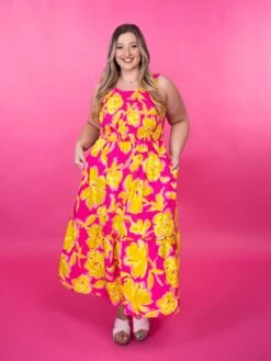 Floral Print Round Neck Sleeveless Midi Dress W/ Smocked Bodice | S-3X 7 Floral Print Round Neck Sleeveless Midi Dress W/ Smocked Bodice | S-3X -Women Clothing Shop 4zqCuGir7s6ezmyzXjkFbGQP3yl7btJXMeQDLHgZ