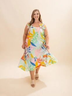 Tropical Printed Sleeveless Dress | S-3XL -Women Clothing Shop 5004d2ebd43a001a88c0efd9149e8db8