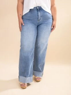 90's Stretch Cuffed Hem High Rise Straight Jeans | S-XL -Women Clothing Shop 50378529234648a5f7c40e899d4b1476