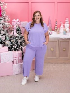 Raised Rib Long Pants With Elastic Waist By DD Design | S - 3XL Pair W/ Sku57744 -Women Clothing Shop 50406903f3a87db450f502773c976c8a