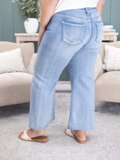 Risen Mid-Rise Crop Wide Raw Cut Hem Jeans | 0 - 3X -Women Clothing Shop 50417756036619f5e7a80a841bd15668