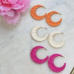 Raffia Wrap Metal Earring