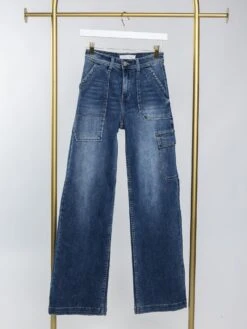Risen High Rise Wide Leg Cargo Jeans | 0 - 3X