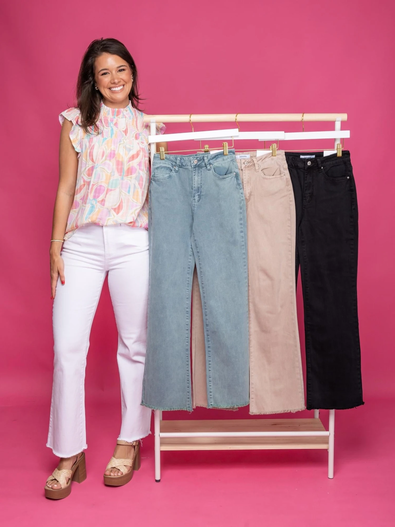 Zenana Acid Washed Frayed Cutoff Hem Straight Wide Pants | S-XL 1 Zenana Acid Washed Frayed Cutoff Hem Straight Wide Pants | S-XL