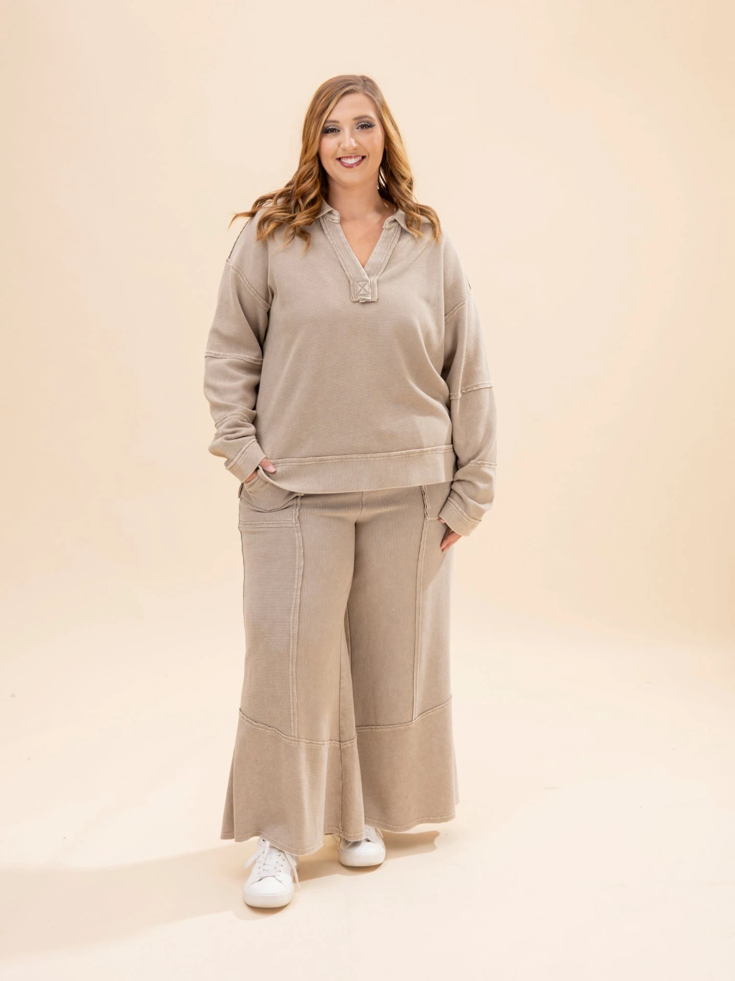 Textured Thermal Wide Leg Pants | S-L Pair W/ Sku64102 2 Textured Thermal Wide Leg Pants | S-L Pair W/ Sku64102 - Image 2
