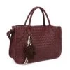 Woven Handbag With Top Handles & Teddy Charm Top's Handbags