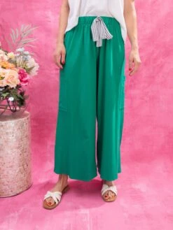 Stretch Elastic Band Cotton Capri With Contrast Stripe Bow Tie | S-3XL -Women Clothing Shop 5190e3ebafa67acb577d538544bfec83