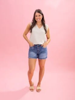 Diva Denim High Rise Expose Button Fray Hem Shorts | XS - 3X 21 Diva Denim High Rise Expose Button Fray Hem Shorts | XS - 3X -Women Clothing Shop 5310abf5e8bf047f56ad3dced6d7dd73