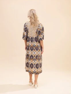 Mixed Abstract Print Collared Midi Dress | S-L -Women Clothing Shop 531aa9c4318bde9855f7acd52af9a5fb