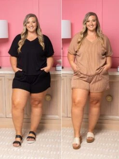 Raised Rib Shorts W/ Pockets | S-3XL Set W/ Sku54109