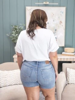 Judy Blue High Waist Shorts With Stitch Over Destroy Detail | S-3XL -Women Clothing Shop 5325c1b19dfef7f4b4bae08b4209dd91