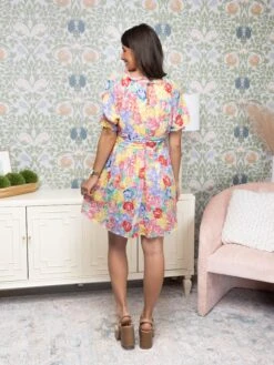 Ruffled V-Neck Short Sleeves Mini Dress | S-L -Women Clothing Shop 53b27c4b8922eb205989fe1f6f11bfe3